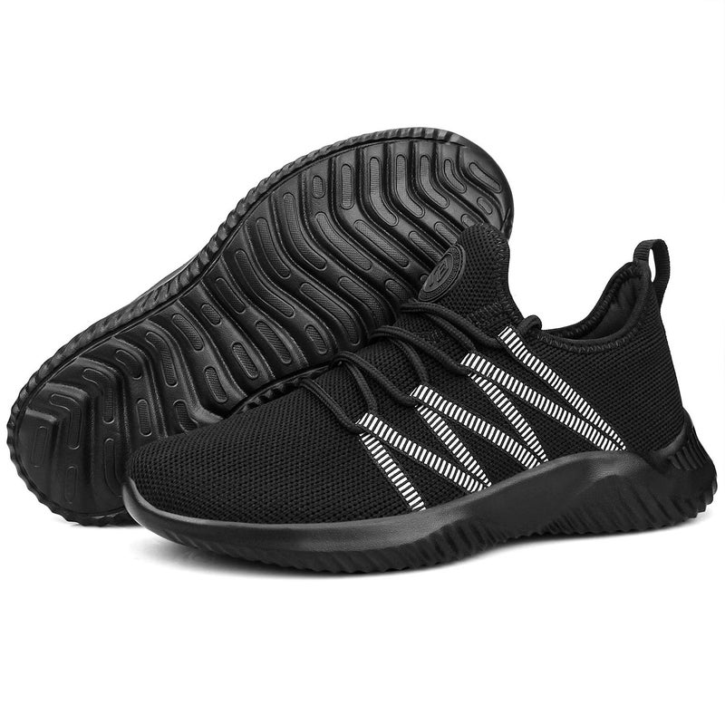 Feethit Womens Slip On Running Shoes Non Slip Walking Shoes Lightweight Gym Workout Shoes Breathable Fashion Sneakers Black Size 9 - Image 4